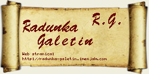 Radunka Galetin vizit kartica